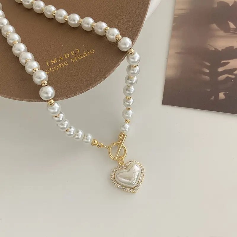 Pearl Necklace & Earrings