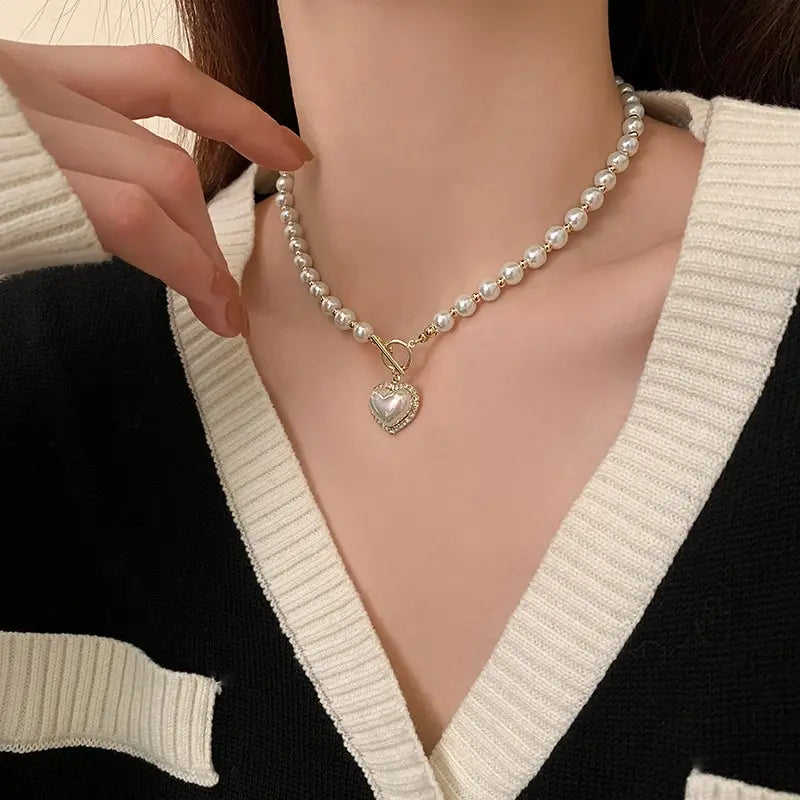 Pearl Necklace & Earrings