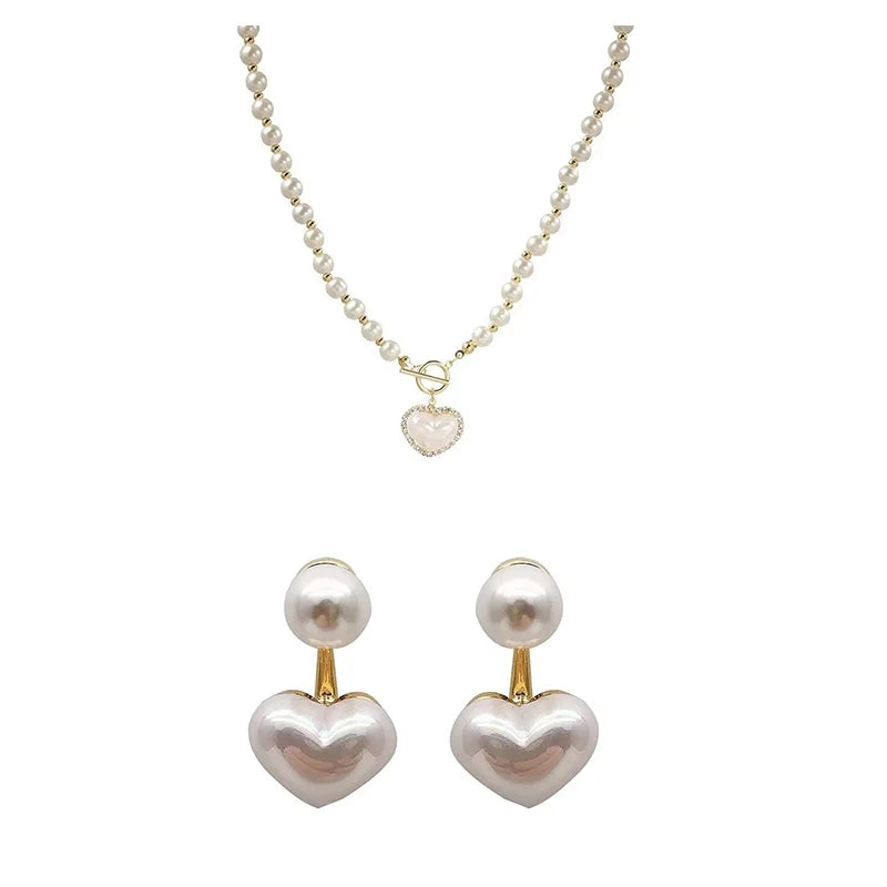 Pearl Necklace & Earrings
