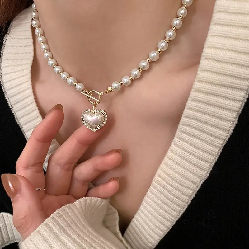 Pearl Necklace & Earrings