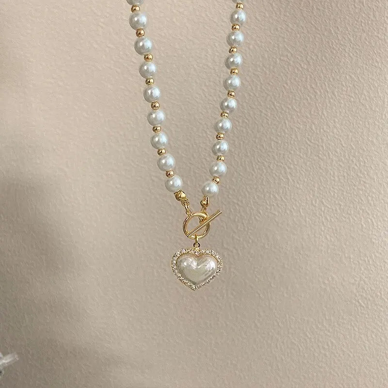 Pearl Necklace & Earrings