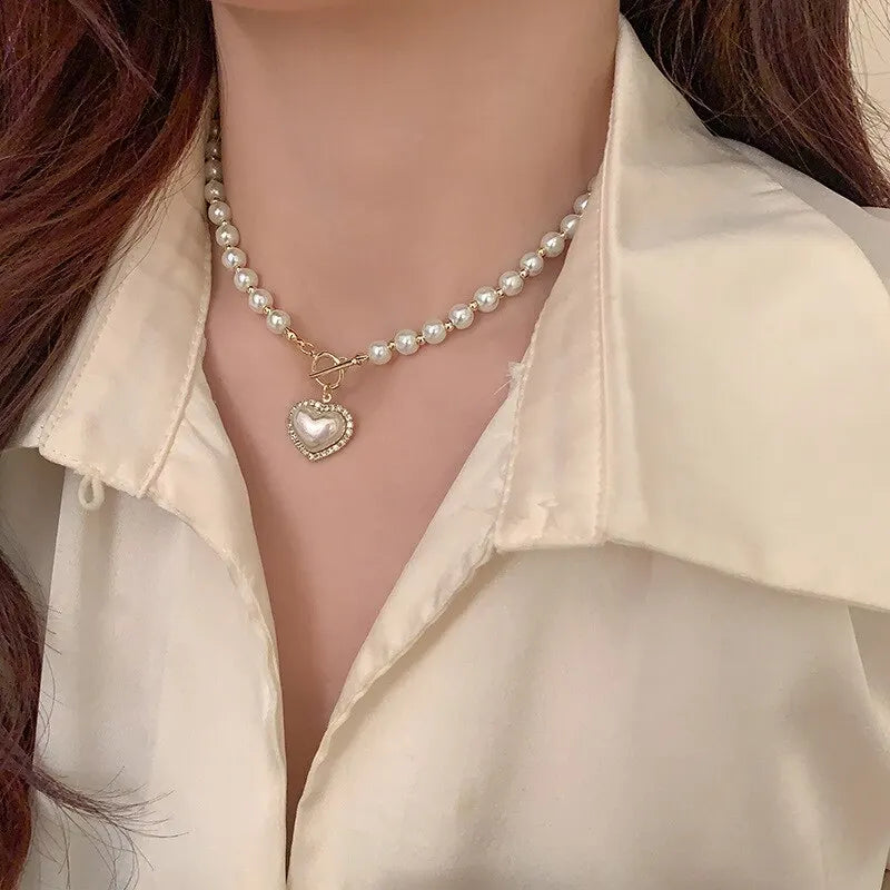 Pearl Necklace & Earrings
